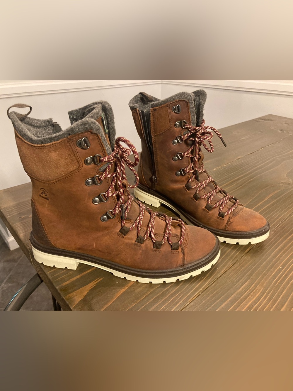 Women’s Brown Lace-Up Waterproof Winter Boots - Kamik brand
